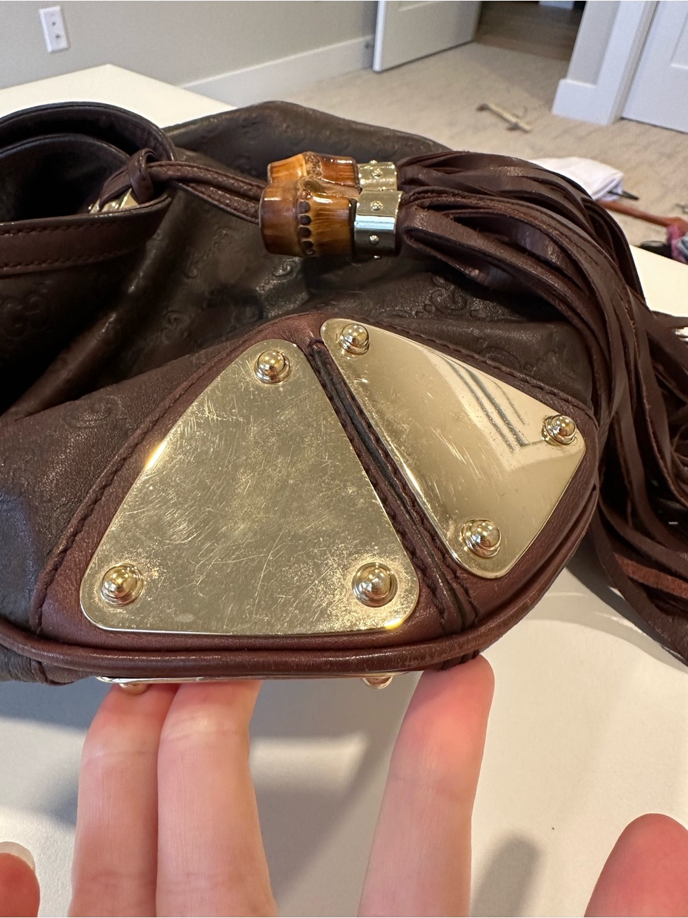 Authentic Gucci Guccissima Indy brown bag - Picture 7 of 8